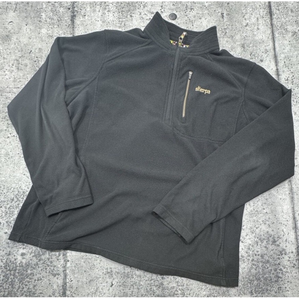 Sherpa Adventure Gear 1/2 Zip Fleece Jacket Women's XL Black Pullover Outdoor